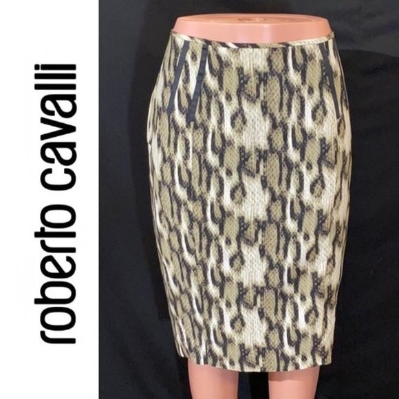 NWT ROBERTO CAVALLI Snake Print Pencil Skirt